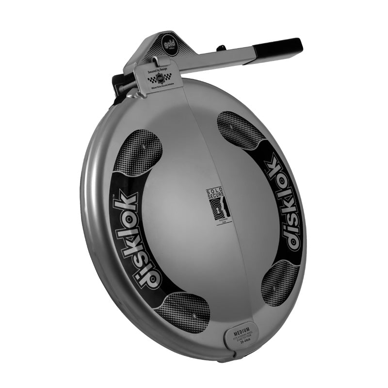 Disklok, Antivol de volant, Gold Edition, Medium (39-44 cm), Argent, homologué SCM MP-03