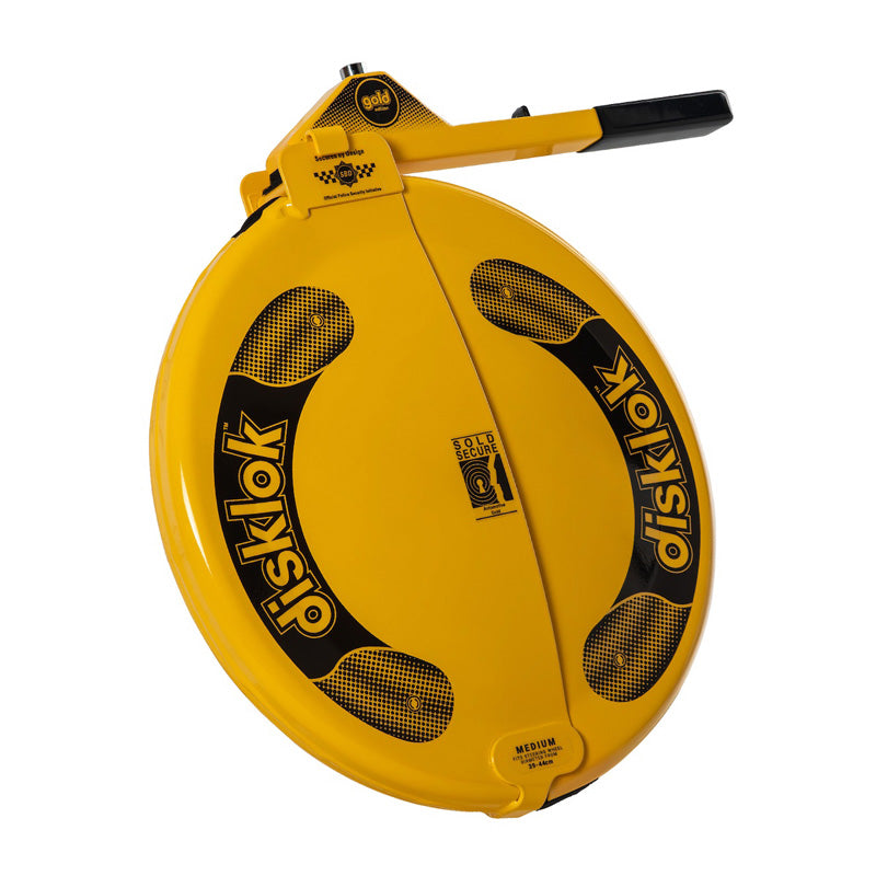 Disklok, Antivol de volant, Gold Edition, Medium (39-44 cm), Jaune, homologué SCM MP-03