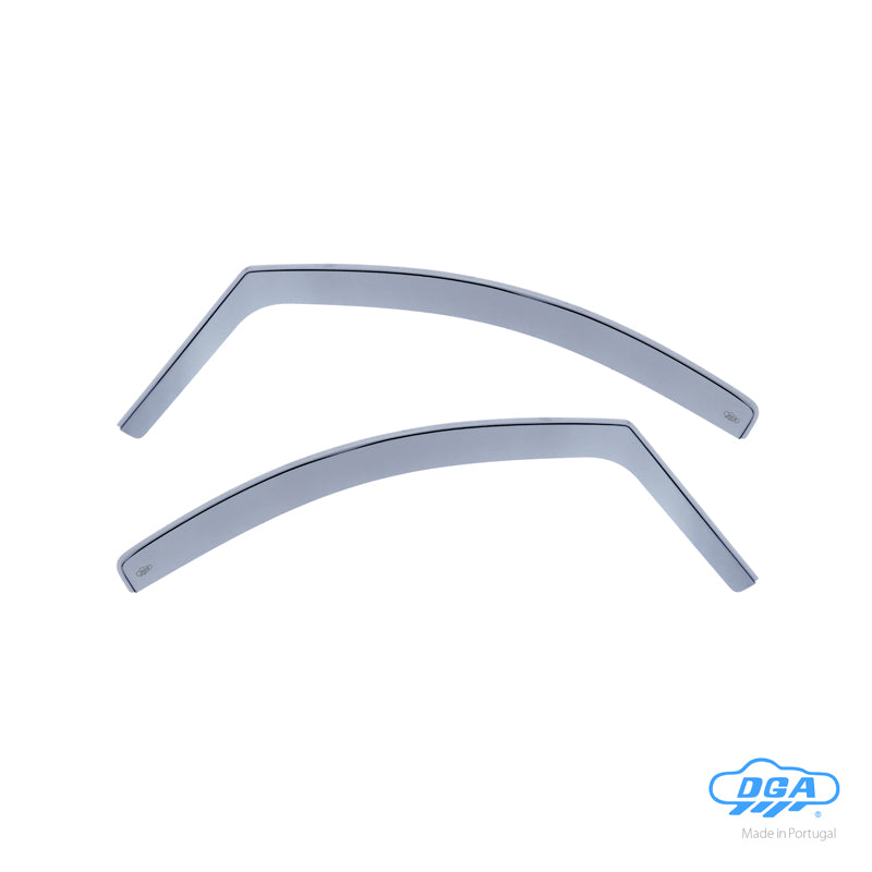 DGA, Wind deflectors, Smoke-tinted, For front doors, 2 pcs., fits Citroën Nemo & Peugeot Bipper & Fiat Fiorino / Qubo (2008-)