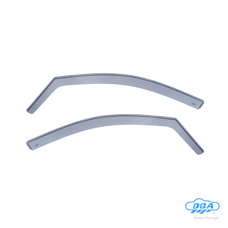 DGA, Wind Deflectors, Smoked, for front doors, 2 pcs., fits Dacia Lodgy/Dokker incl. Stepway (2012-2021) & Renault Express (2021-)