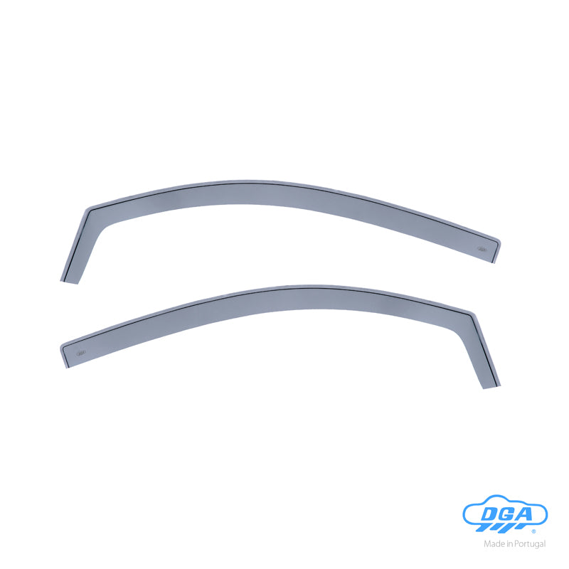 DGA, Wind deflectors, Smoked, For front doors, 2 pieces, fits Fiat (Abarth) 500/500C (312) (2007- incl. Hybrid 2020-)
