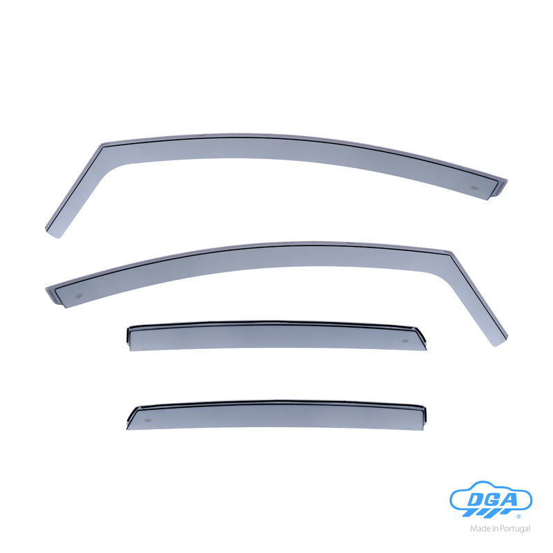 DGA, Déflecteurs de vitres, teintés fumé, 4 pièces, compatible avec Ford Fiësta 5 portes (2008-2017)