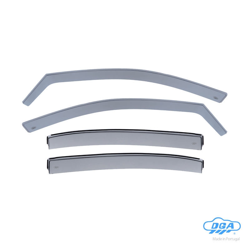DGA, Windgeleiders, Rookkleurig, 4 stuks, geschikt voor Skoda Octavia III (5E) Sedan (2013-2017) & (2017-2020)