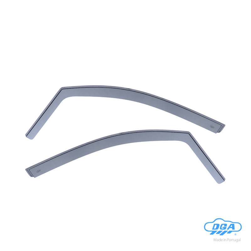 DGA, Déflecteurs de pluie, fumés, 2 pièces, compatible avec Volkswagen Caddy 2/4 portes (2004-2015)