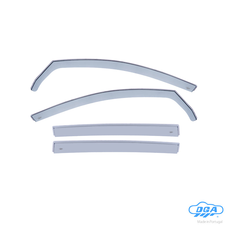 DGA, Déflecteurs de pluie, fumés, 4 pièces, compatible avec Volkswagen Golf V HB 5 portes (2003-2008)