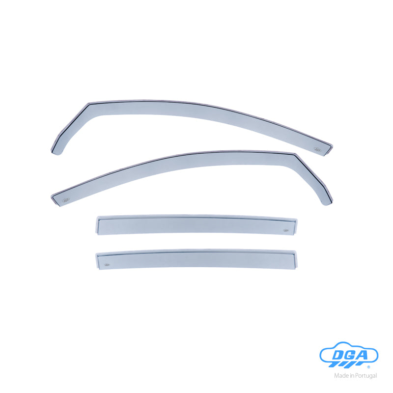 DGA, Déflecteurs de pluie, fumés, 4 pièces, compatible avec Volkswagen Golf VI HB 5 portes (2008-2012)
