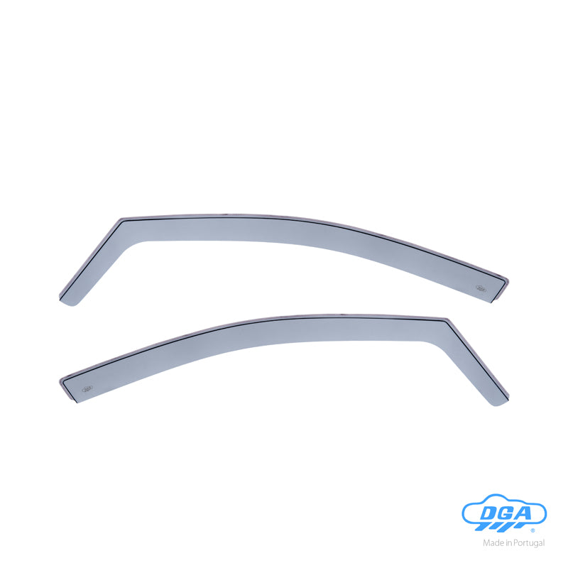 DGA, Wind deflectors, Smoked, For front doors, 2 pcs., fits Volkswagen Polo 6R/6C 5-door (2009-2017)