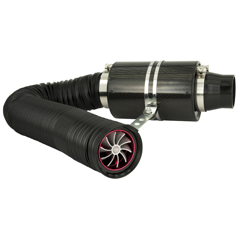AutoStyle, Universal Air Filter System with Turbo Blower - Carbon Look - 1m Hose - 2 Adapters