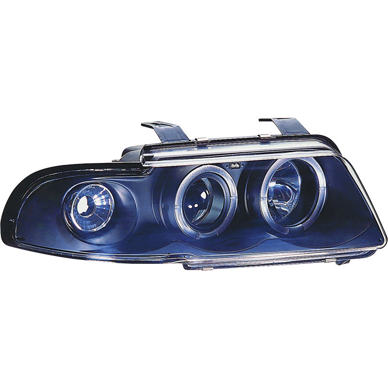 Headlights, fits Audi A4 B5 1995-1998 - black - incl. Indicators & Halos