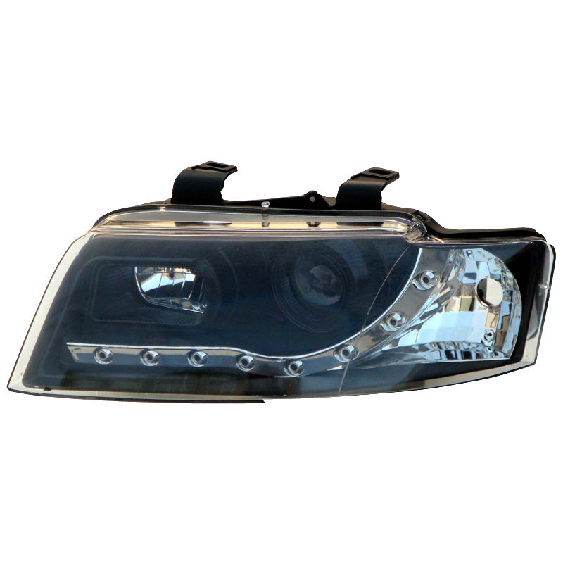 koplampen, DRL-look past op Audi A4 8E/B6 2001-2004 - zwart