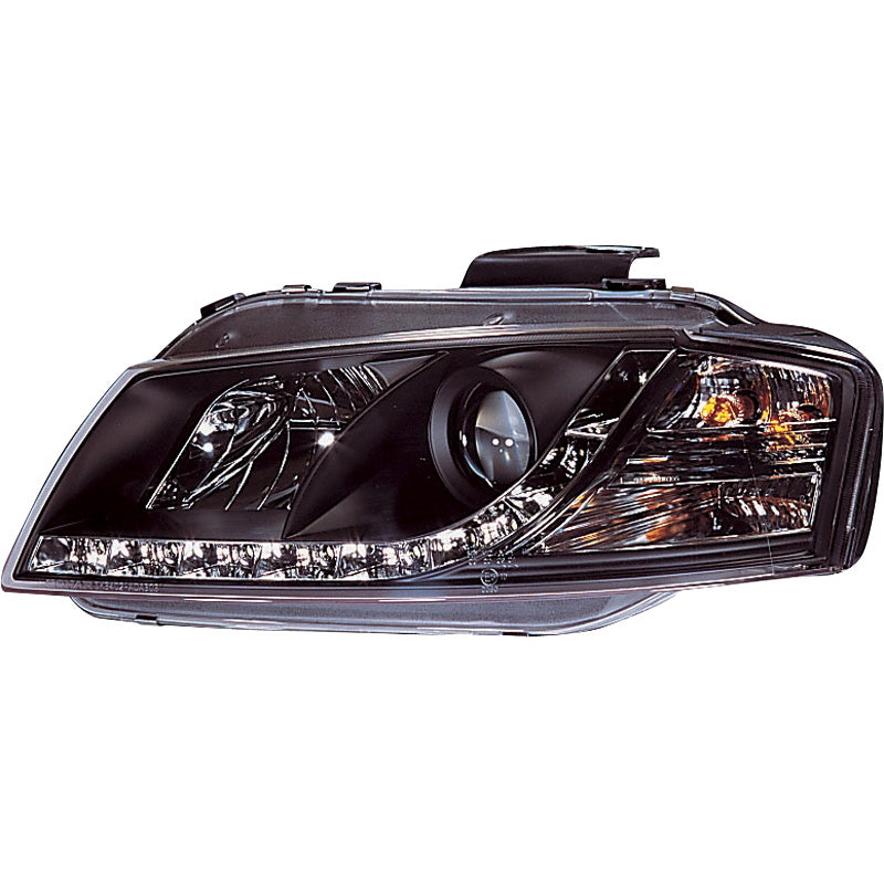 Headlights, DRL-Look fits Audi A3 8P 2003-2008 - black