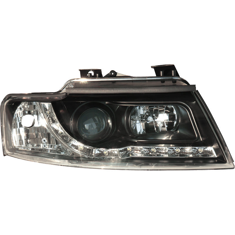 Headlights, DRL-Look fits Audi A4 B6 Convertible 2002- - black