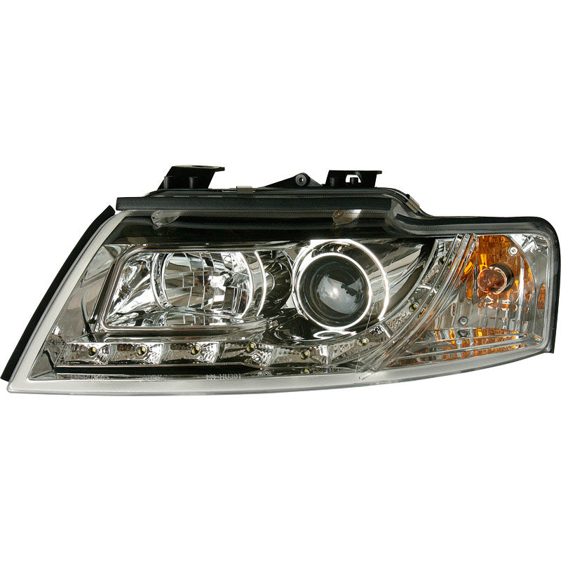 Headlights, DRL-Look fits Audi A4 B6 Convertible 2002- - Chrome