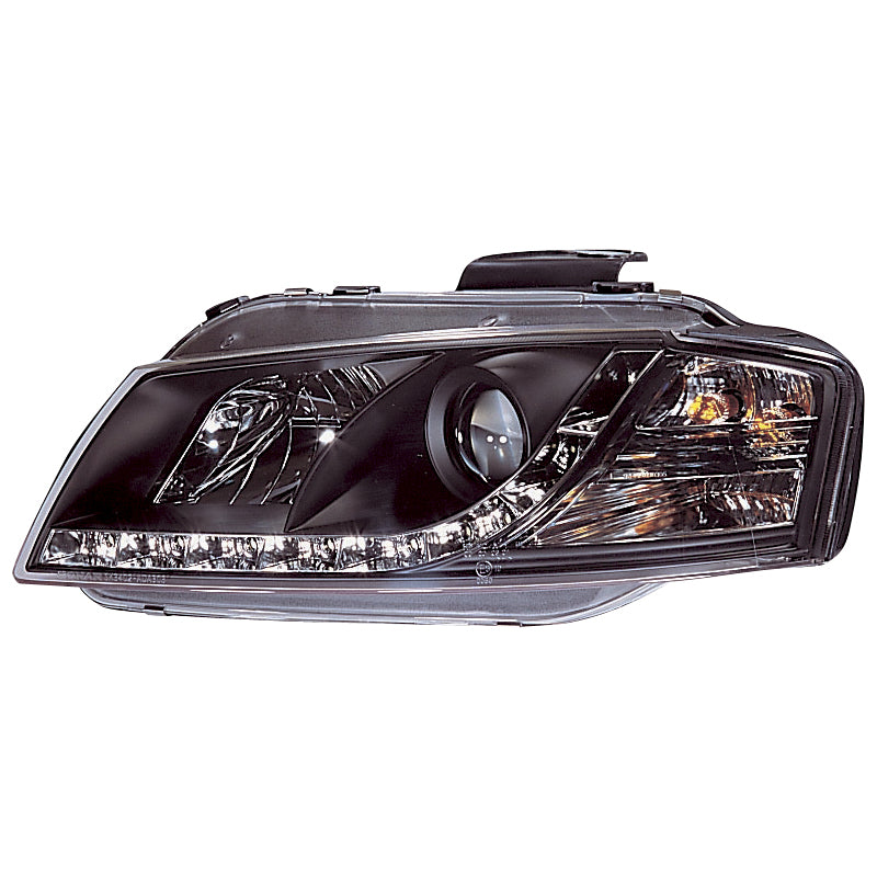 Headlights, DRL fits Audi A3 8P 2003-2008 - black