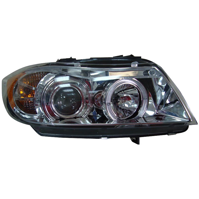 Koplampen, geschikt voor BMW 3-Series E90/E91 Sedan/Touring 2005-2008 - chroom - incl. Halos