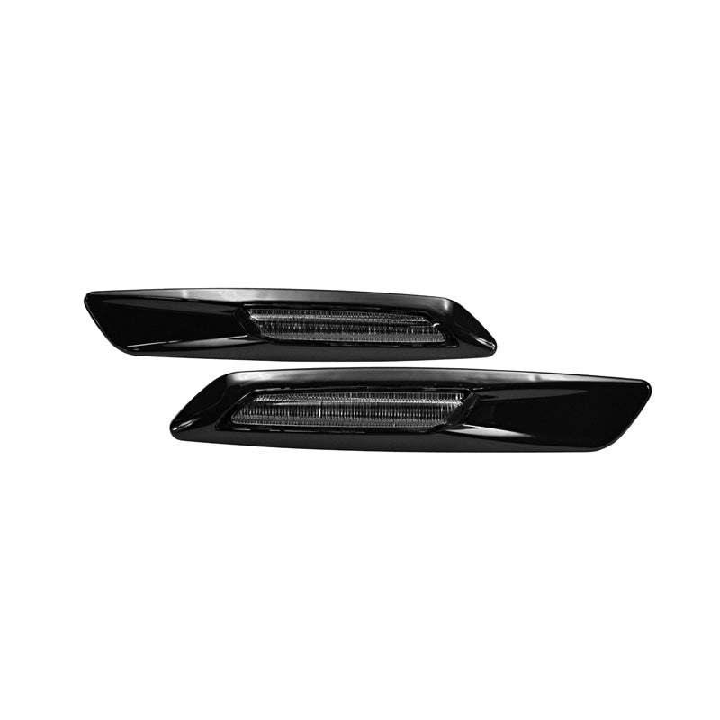 AutoStyle, LED Side Indicators F10-Style - Smoke/Black-Chrome - With Daytime Running Light Function