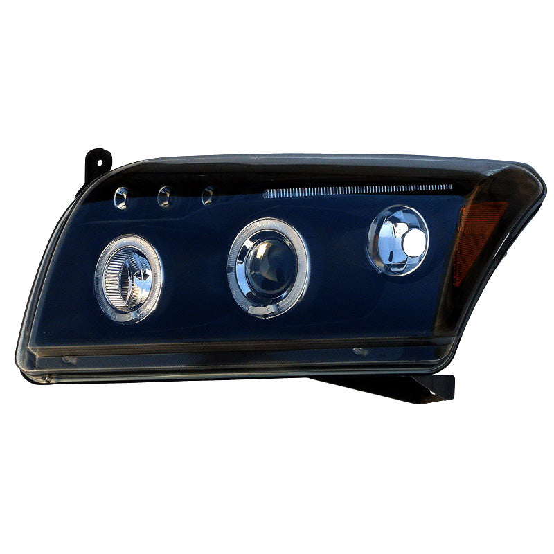 Headlights, fits Dodge Caliber 2006- - black - incl. Halos
