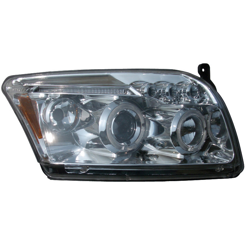 Headlights, fits Dodge Caliber 2006- - Chrome - incl. Halos