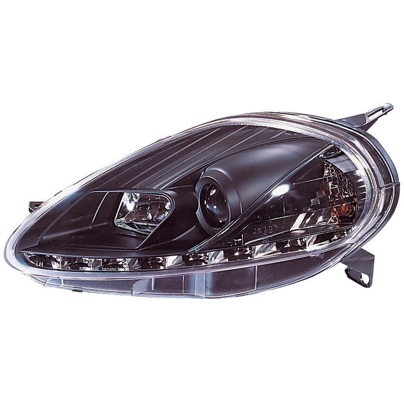 Headlights, DRL-Look fits Fiat Grande Punto 2008- - black