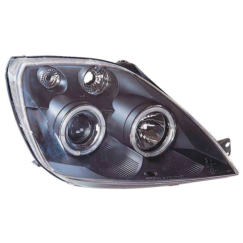 Koplampen, geschikt voor Ford Fiesta VI 2002-2008 - zwart - incl. Halos