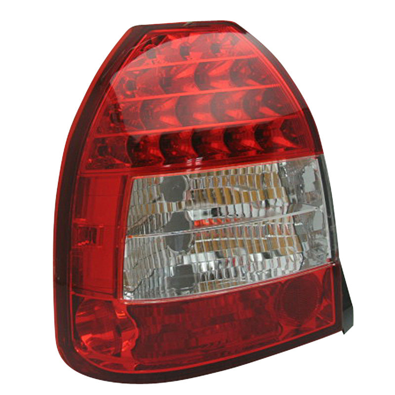 AutoStyle, LED taillights, fits Honda Civic HB 3-door 1996-2001 - Red/Clear