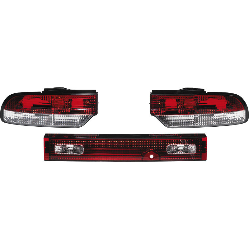 Rear lights, fits Nissan Silvia S13 (180SX) - Red/Clear (3-piece)