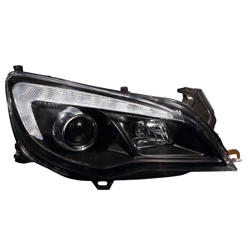 Headlights, DRL fits Opel Astra J 5-door 2009-2015 - black - incl. adjustment motor