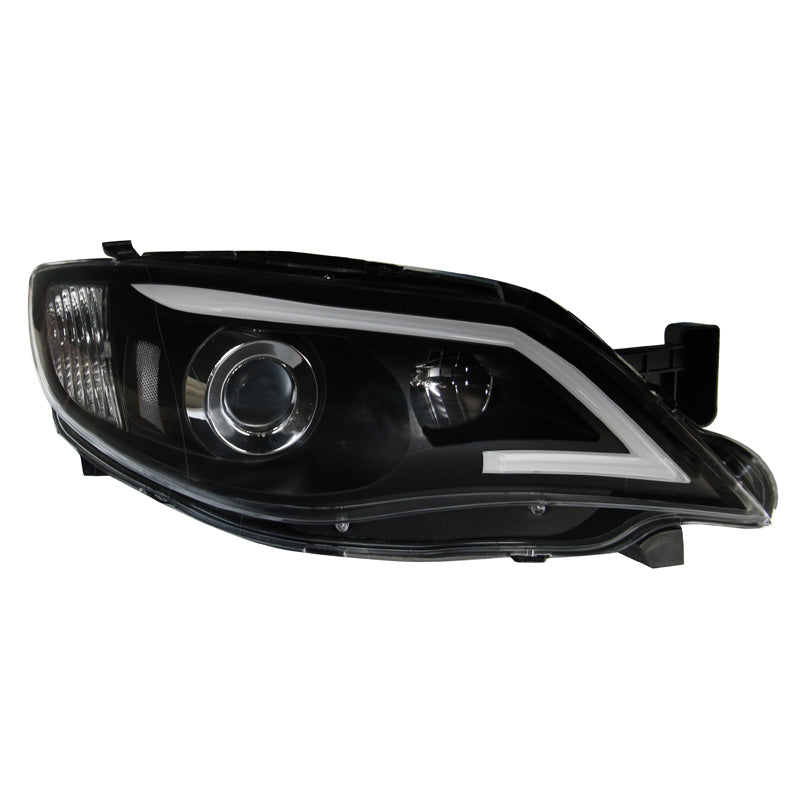 Koplampen, DRL-Look 'Light-Bar' passen op Subaru Impreza 2008-2014 - zwart