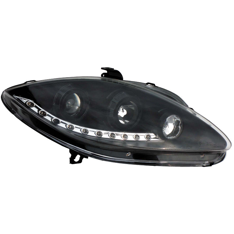 Koplampen, DRL-Look past op Seat Leon/Altea/Toledo 2005-2009 - zwart