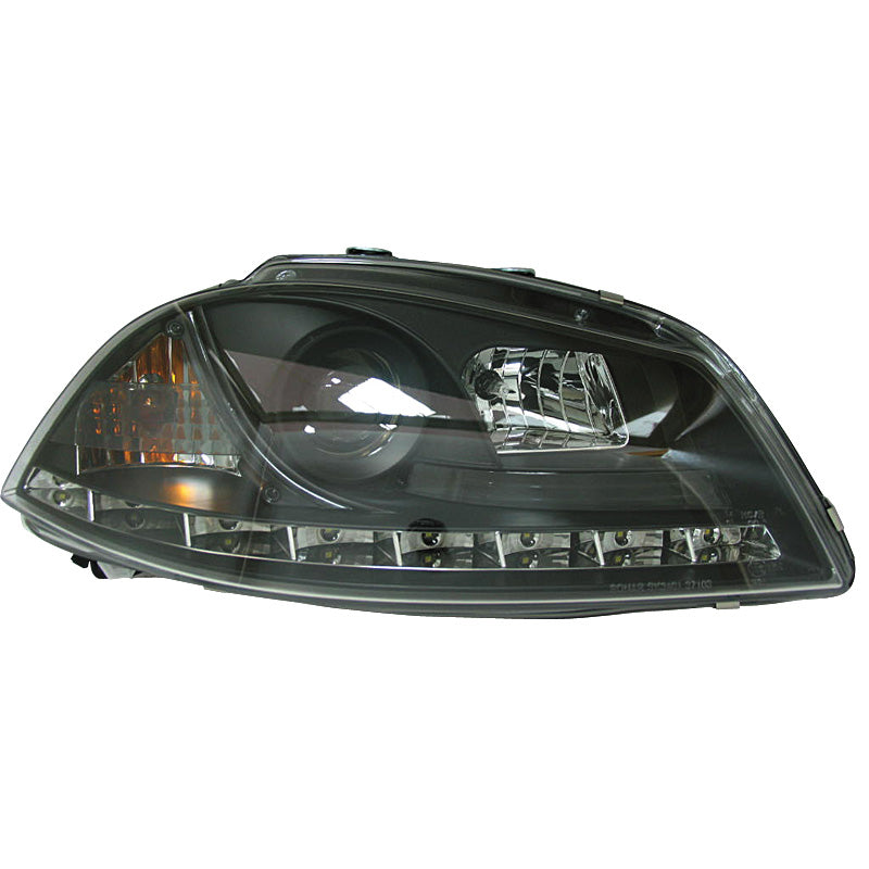 Phares, aspect DRL adaptés à Seat Ibiza/Cordoba 6L 2002-2008 - noirs