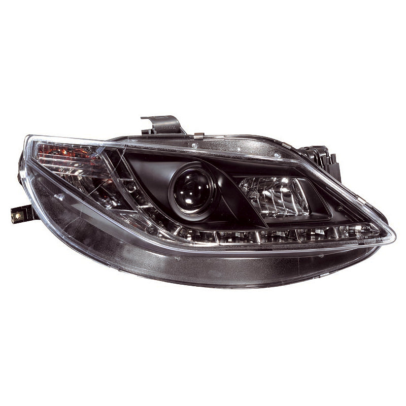 Headlights, DRL fits Seat Ibiza 6J 3/5-door 2008-2012 - black