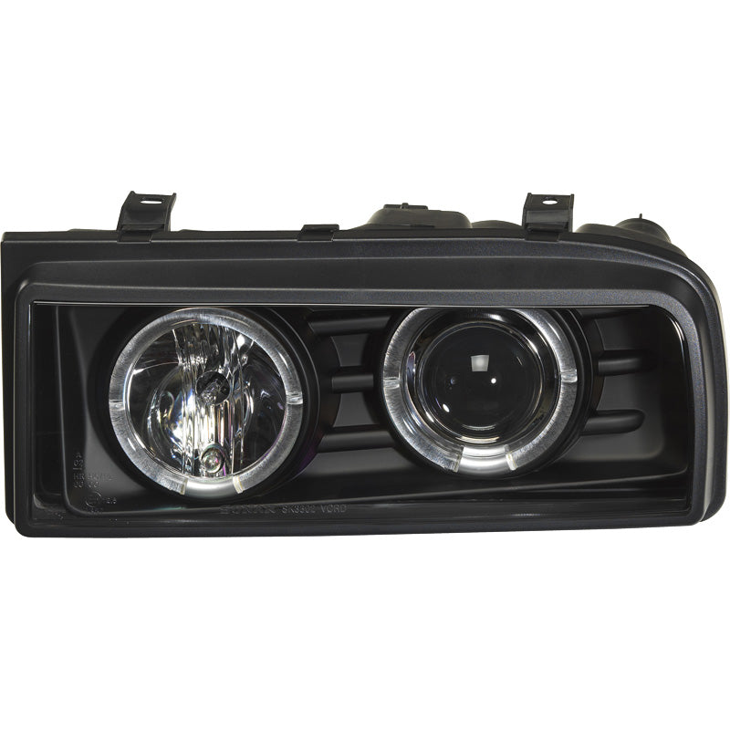 Headlights, fits Volkswagen Corrado - black - incl. Halos