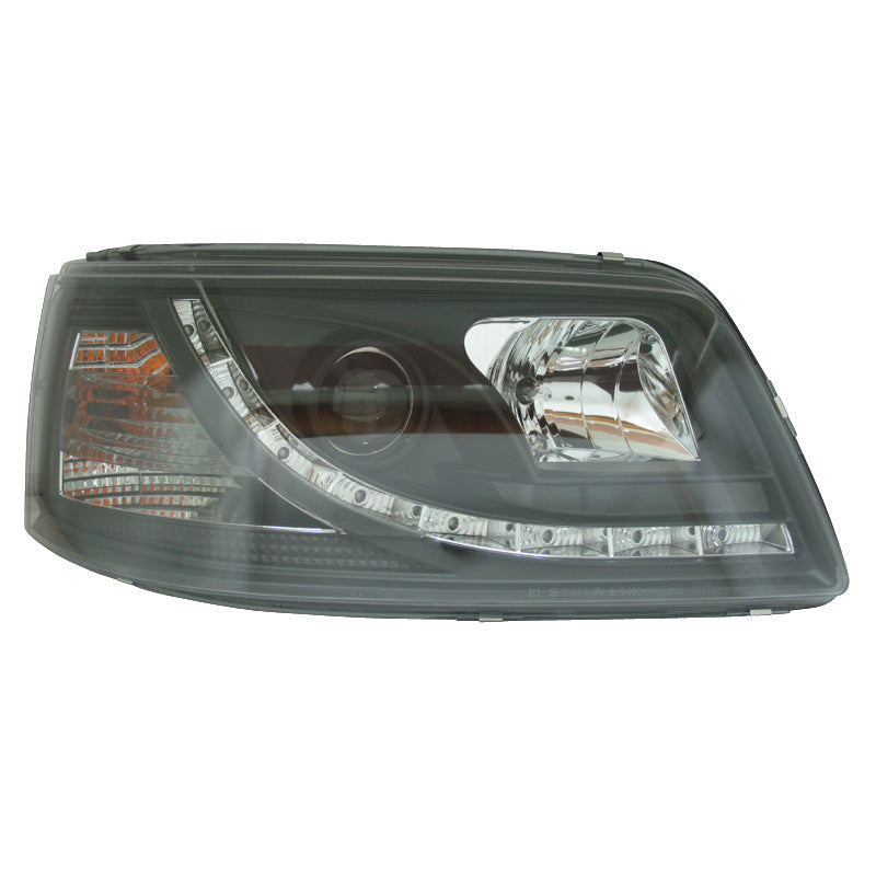 Koplampen, DRL-Look passend voor Volkswagen T5 2003-2010 - zwart