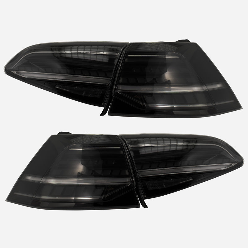 AutoStyle, LED tail lights, fits Volkswagen Golf VII 2012-2017 & Facelift (7.5) 2017- excl. Variant - Black - incl. Dynamic Running Light