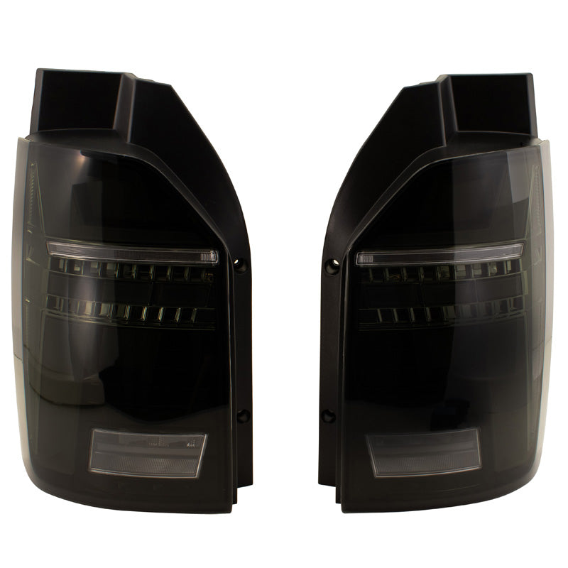 AutoStyle, LED tail lights, fits Volkswagen Transporter T6 2015-2020 (with hatch) - Black - incl. Dynamic Running Light