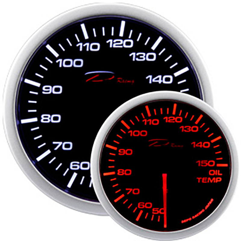 Depo Racing, WA-Series Instrument/Gauge - Oil temperature 50-150C - 52mm - Smoke lens - Incl. cup holder