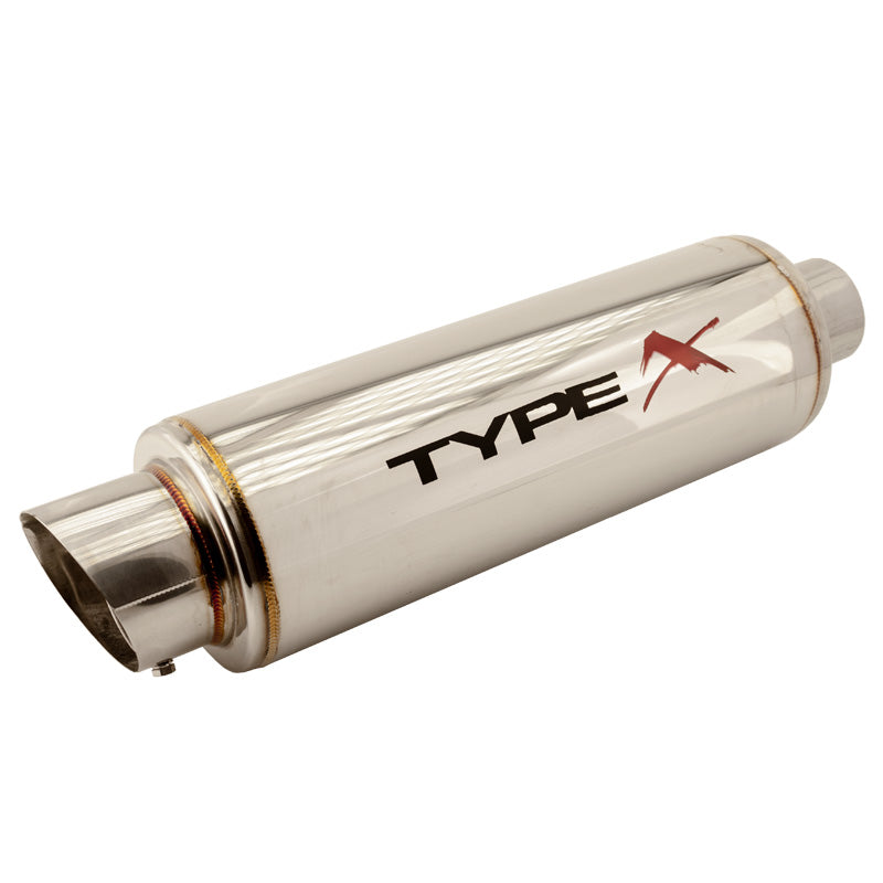 AutoStyle, Sport Exhaust X-50 Racing 'DualSound' - Angled Tip - Polished - 60mm