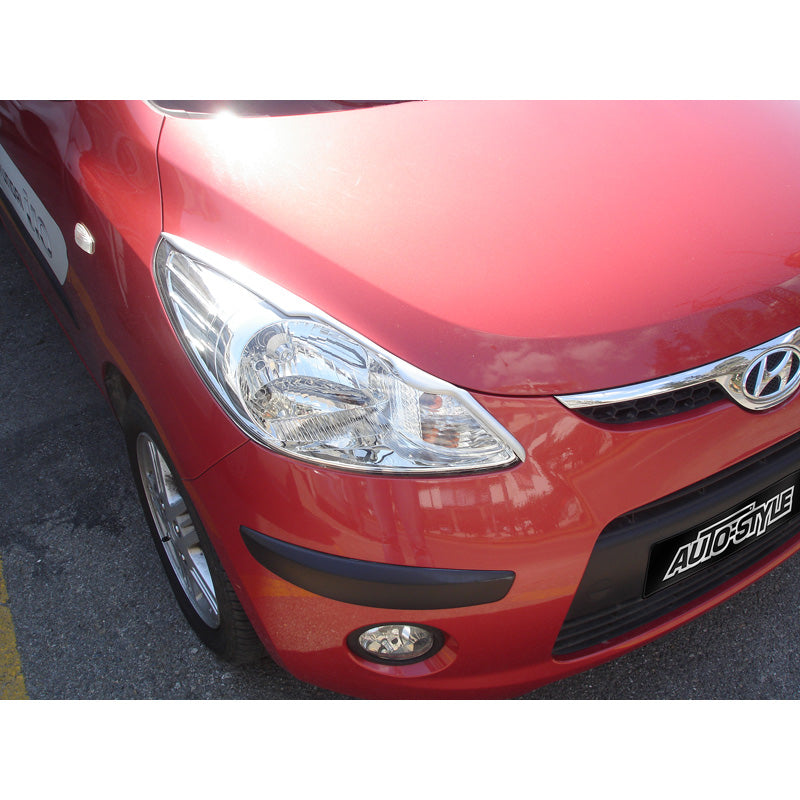 Motordrome, Headlight eyebrow trims, Fits Hyundai i10 2008-2013 (ABS)