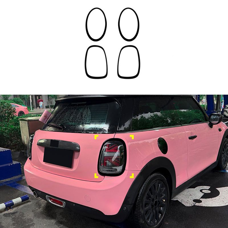 AutoStyle, Forlygte- og Baglygteindramninger, ABS Blank Sort, sæt af 4 stykker, passer til Mini One/Cooper/S/Cabrio F55/F56/F57 (2013-2024)