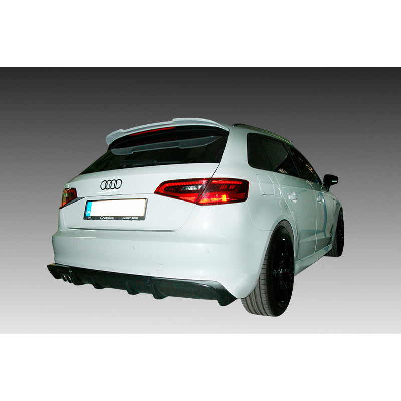 Motordrome, jupe arrière de pare-chocs (diffuseur), convient à Audi A3 8V Sportback 2012-2016 (découpe d'échappement gauche) (ABS)