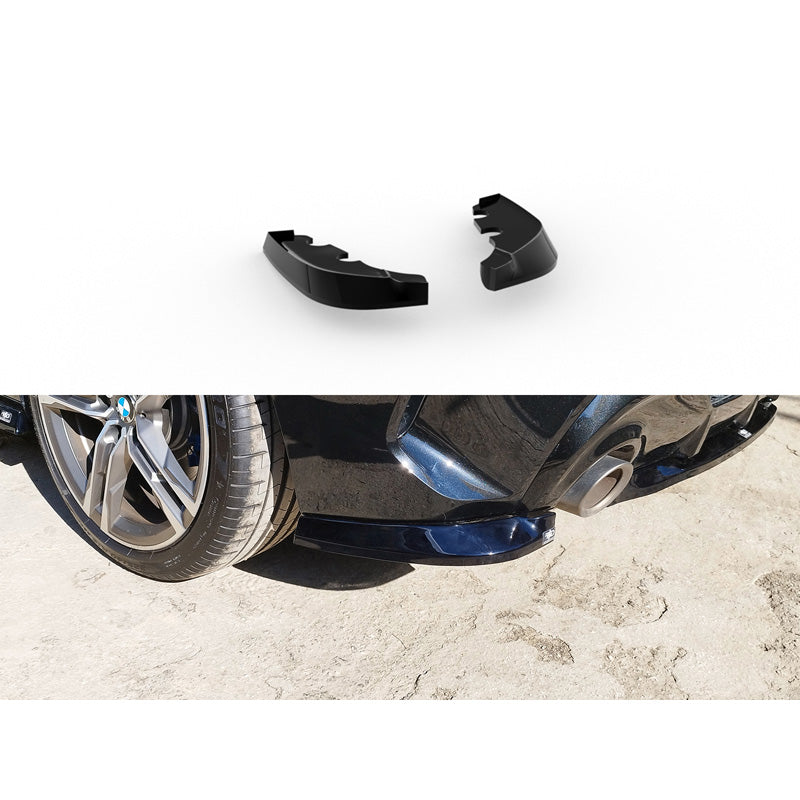 Motordrome, jupes de pare-chocs arrière (coins), ABS noir brillant, Convient à BMW 1-Series (F40) M135i 2019-2024