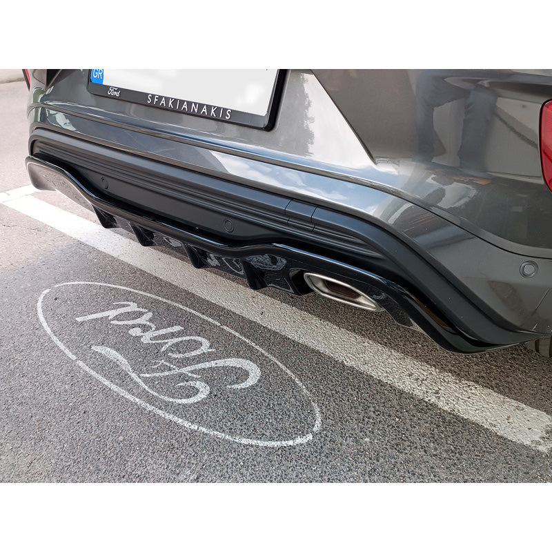 Motordrome, Rear bumper skirt (diffuser), ABS Gloss Black, Fits Ford Puma ST-Line 2019-, aerodynamic design