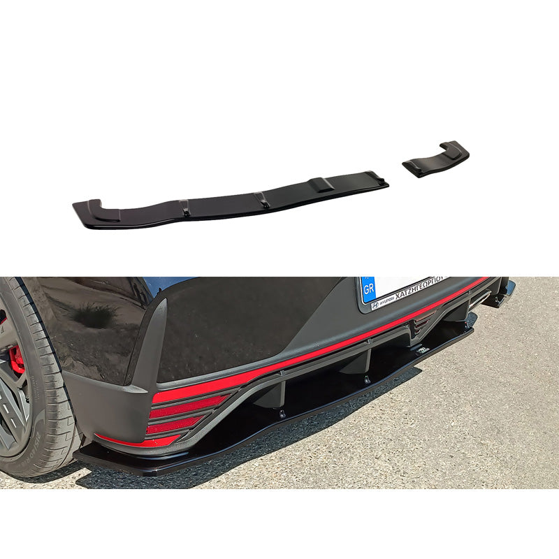 Motordrome, Rear bumper skirt, Fits Hyundai i20 III N (1.6 T-GDi) 2020- (ABS Glossy Black)