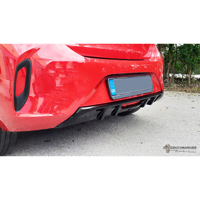 Motordrome, jupe de pare-chocs arrière (diffuseur), convient à Opel Corsa F GS-Line 2019- (avec échappement simple) (ABS)