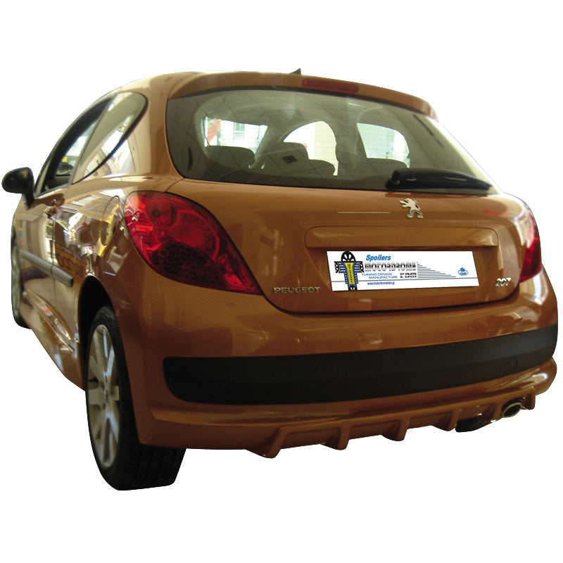 Motordrome, achterste bumper skirt (diffuser), past op Peugeot 207 3/5-deurs 2006- (ABS)
