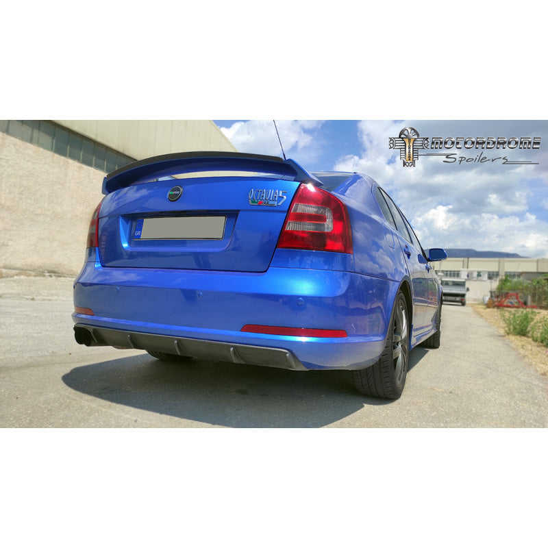 Motordrome, Rear bumper skirt (Diffuser), Fits Skoda Octavia II RS Sedan/Kombi 2004-2008 (ABS)