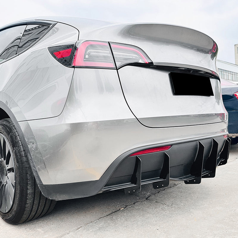 AutoStyle, achterbumper diffuserbladen, glanzend zwart ABS, past op Tesla Model Y (2019-), 3 stuks