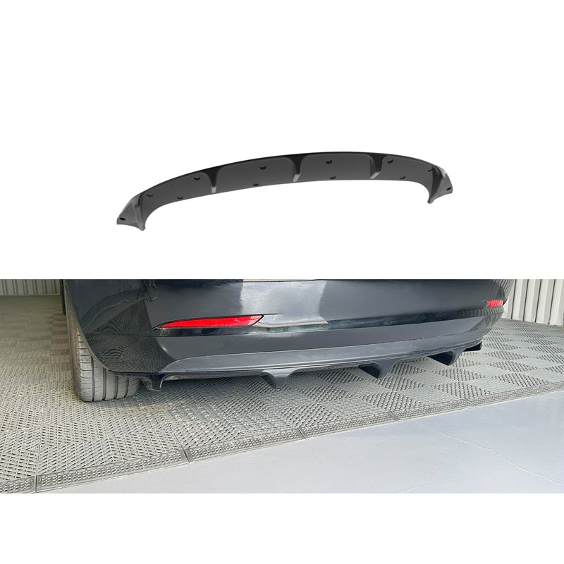 Motordrome, Rear bumper skirt (Diffuser), ABS Gloss Black, Fits Tesla Model 3 2017-2023