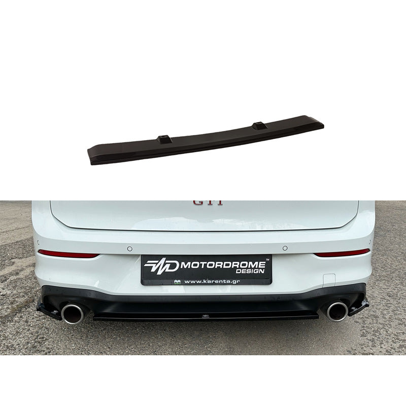 Motordrome, Rear bumper skirt (Diffuser), fits Volkswagen Golf VIII (CD1) GTI 2020- (ABS Gloss black)