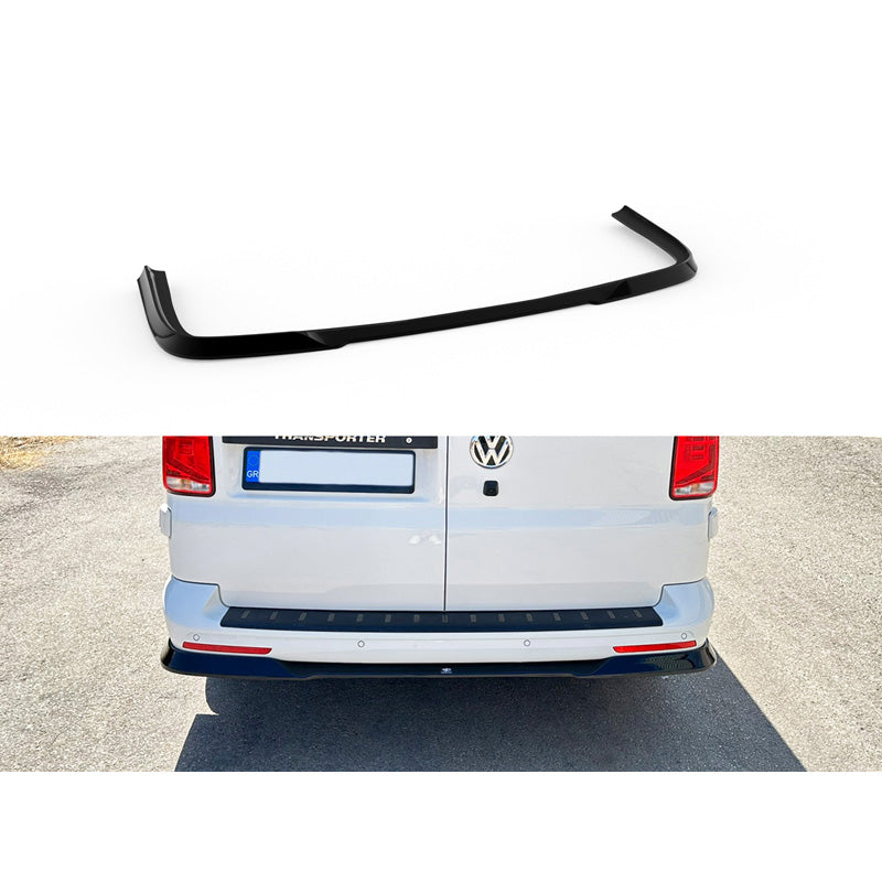Motordrome, Rear bumper skirt (Diffuser), fits Volkswagen Transporter T6.1 LWB 2020-2022 (ABS Gloss black)